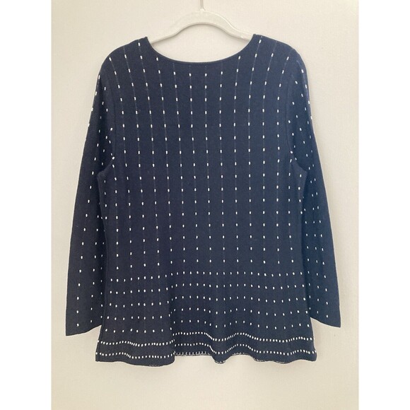 Talbots Dot Sweater Navy Blue Size SMALL Long Sleeve - Picture 8 of 8
